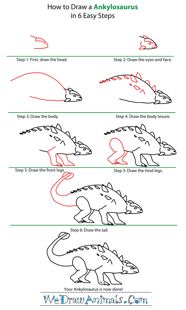 How to Draw an Ankylosaurus - Step-by-Step Tutorial