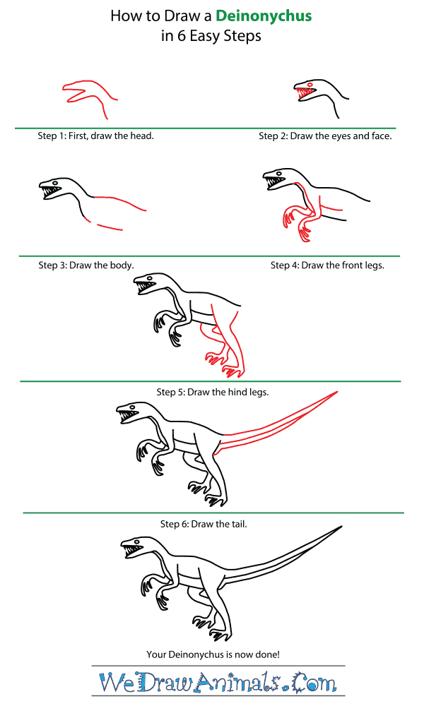 How to Draw a Deinonychus - Step-by-Step Tutorial