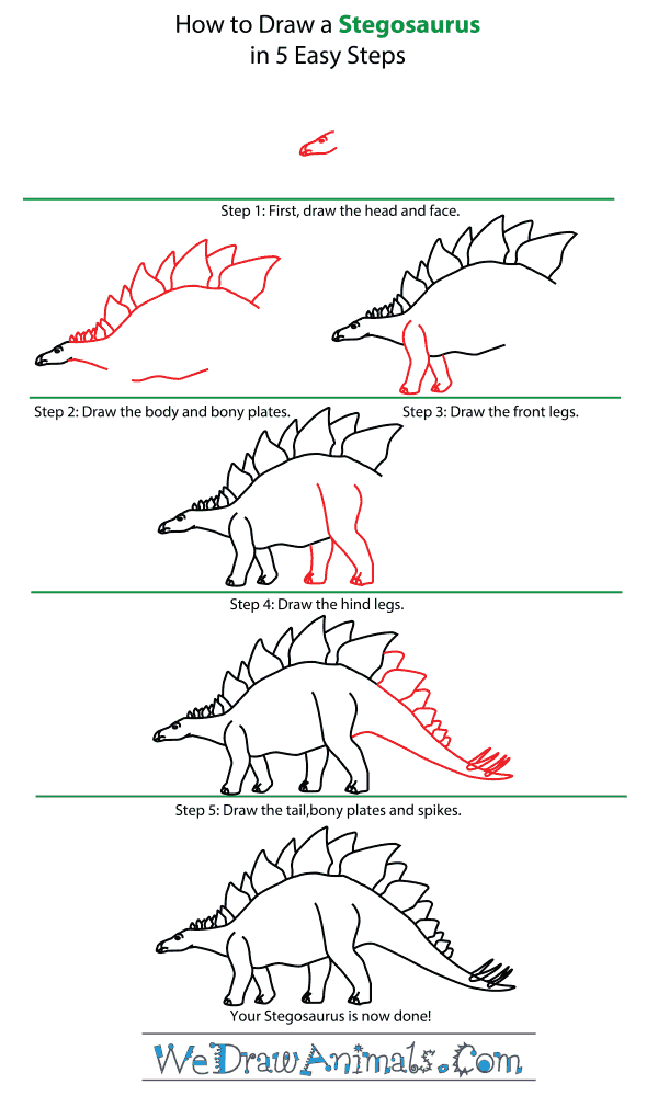 How to Draw a Stegosaurus - Step-by-Step Tutorial