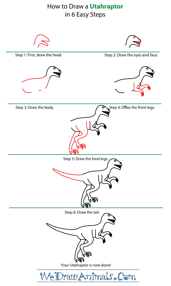How to Draw an Utahraptor - Step-by-Step Tutorial