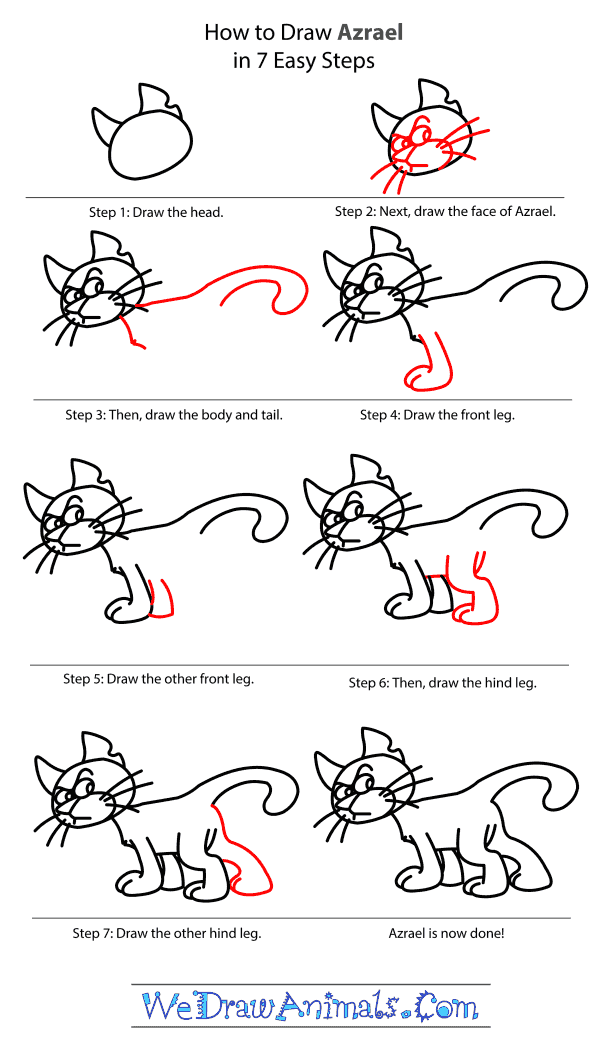 How to Draw Azrael From The Smurfs - Step-by-Step Tutorial