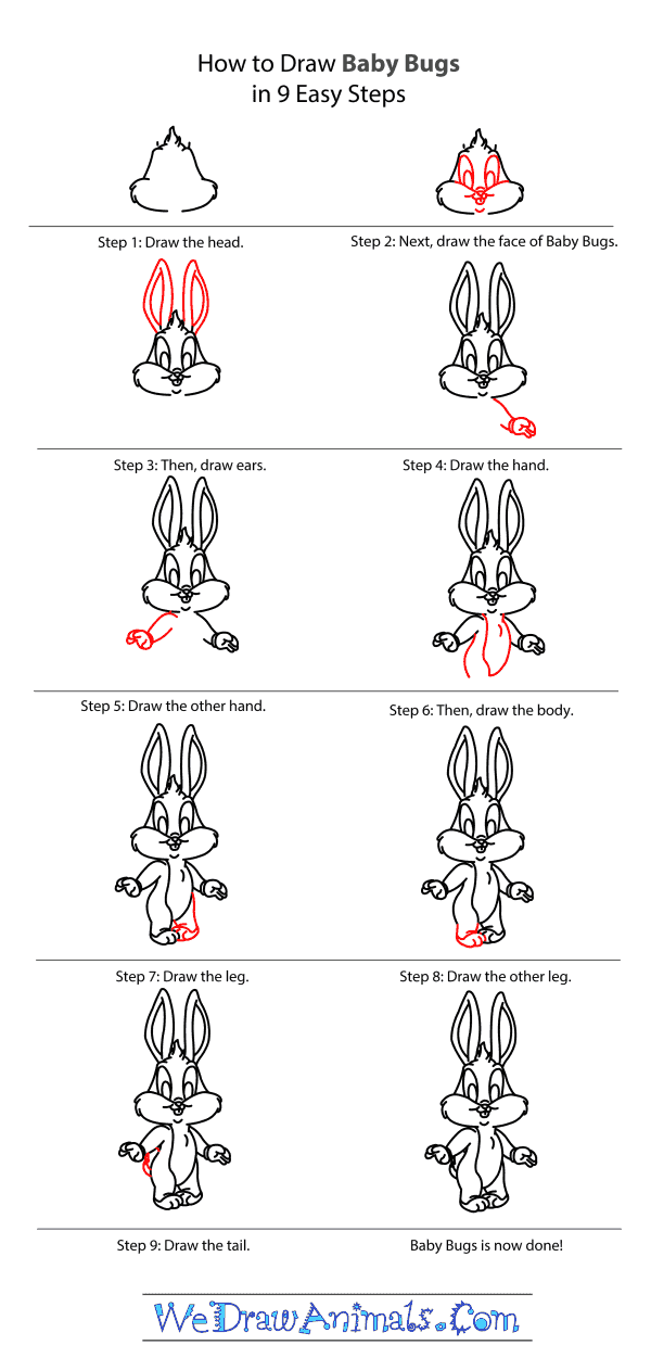 How to Draw Baby Bugs Bunny - Step-by-Step Tutorial