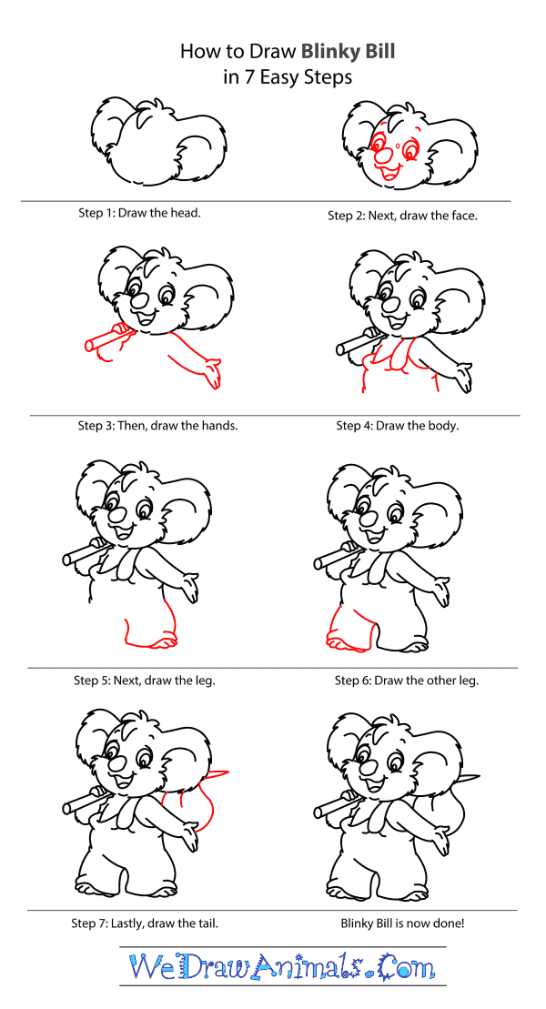 How to Draw Blinky Bill From The Adventures Of Blinky Bill - Step-by-Step Tutorial