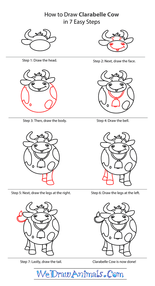 How to Draw Clarabelle Cow - Step-by-Step Tutorial