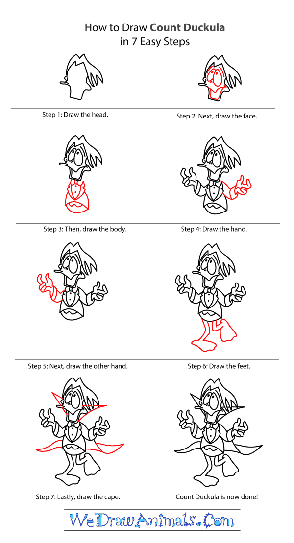 How to Draw Count Duckula - Step-by-Step Tutorial