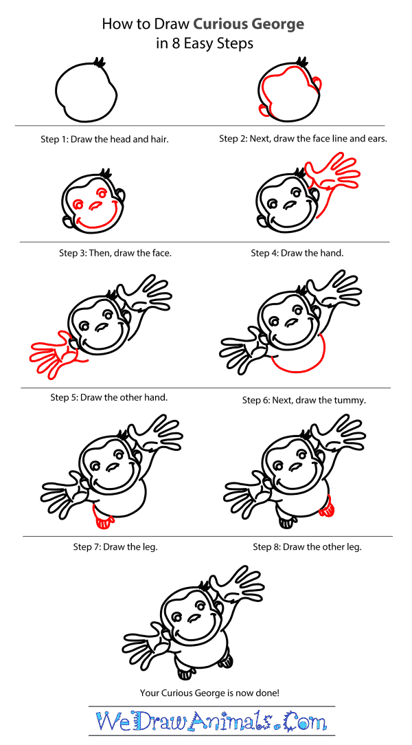 How to Draw Curious George - Step-by-Step Tutorial