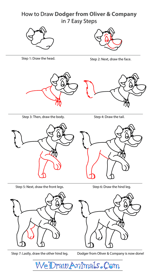 How To Draw Dodger From Oliver Company