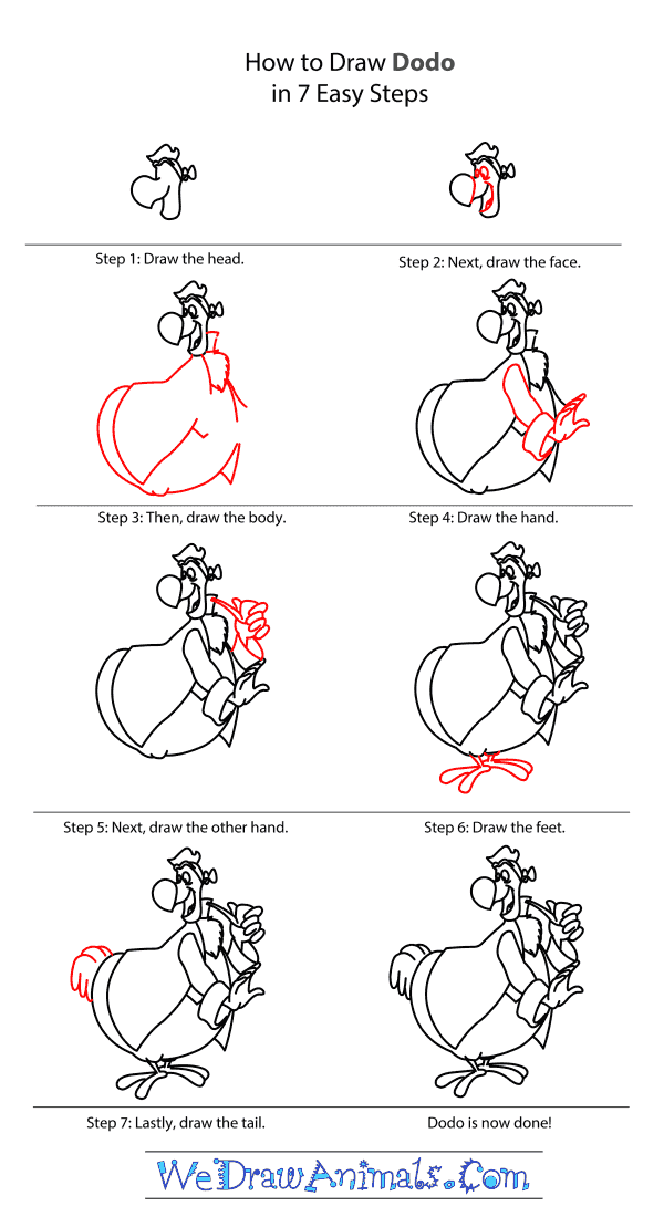 How to Draw Dodo From Disney - Step-by-Step Tutorial