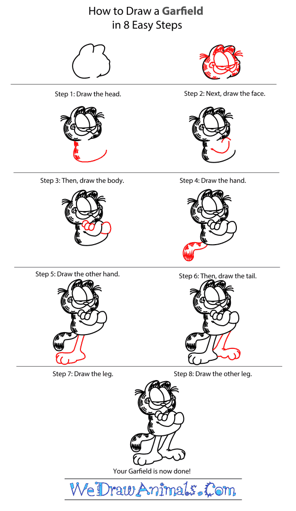 How to Draw Garfield - Step-by-Step Tutorial