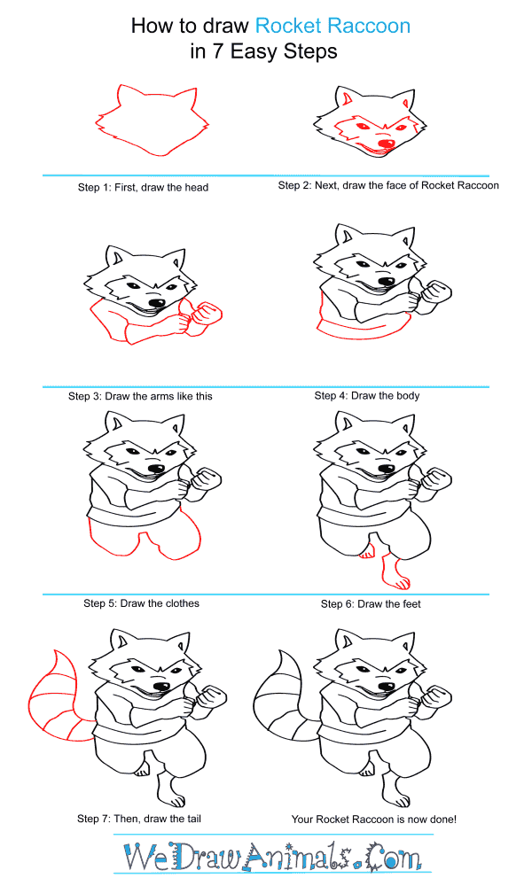 How to Draw Rocket Raccoon