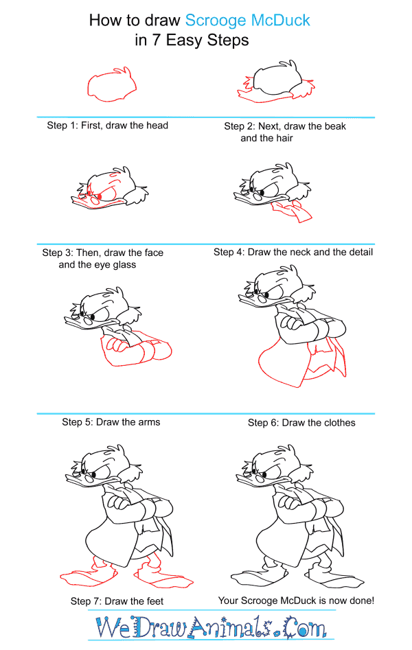 How to Draw Scrooge Mcduck - Step-by-Step Tutorial