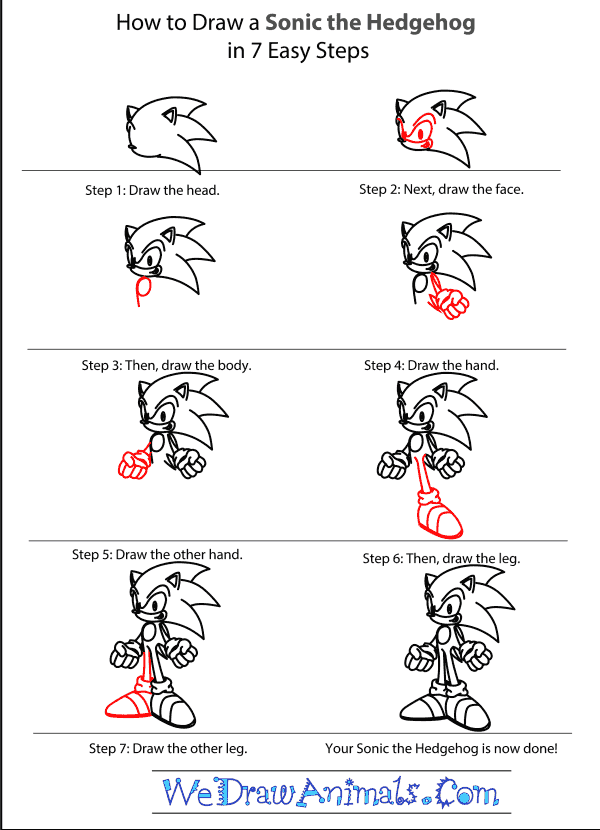 How to Draw Sonic The Hedgehog - Step-by-Step Tutorial
