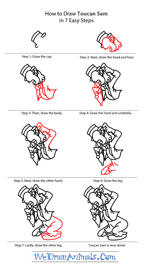 How to Draw Toucan Sam - Step-by-Step Tutorial