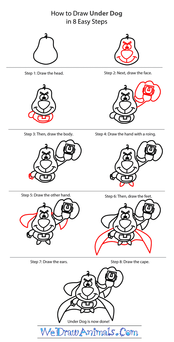 How to Draw Underdog - Step-by-Step Tutorial