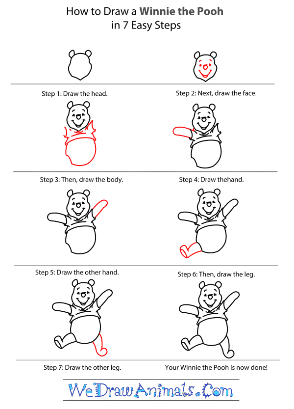 how to draw winnie the pooh face