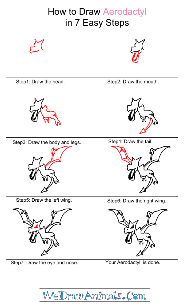 How to Draw Aerodactyl - Step-by-Step Tutorial