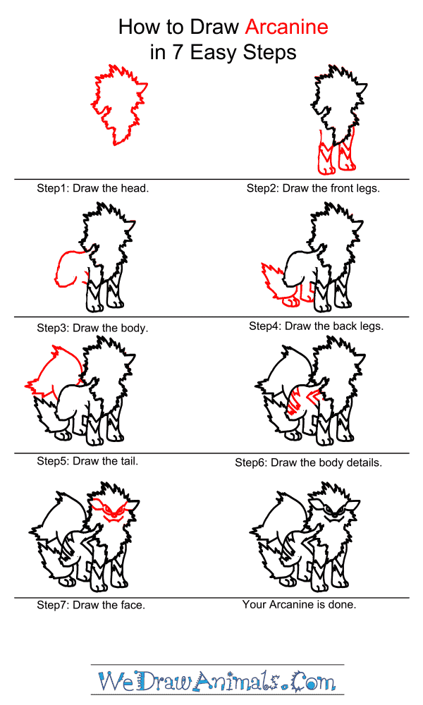 How to Draw Arcanine - Step-by-Step Tutorial