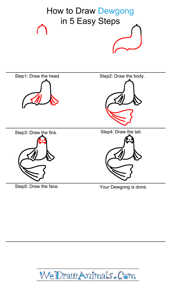 How to Draw Dewgong - Step-by-Step Tutorial
