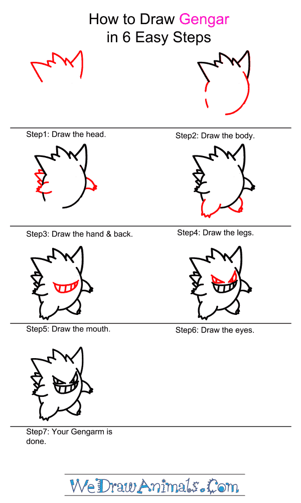 How to Draw Gengar - Step-by-Step Tutorial