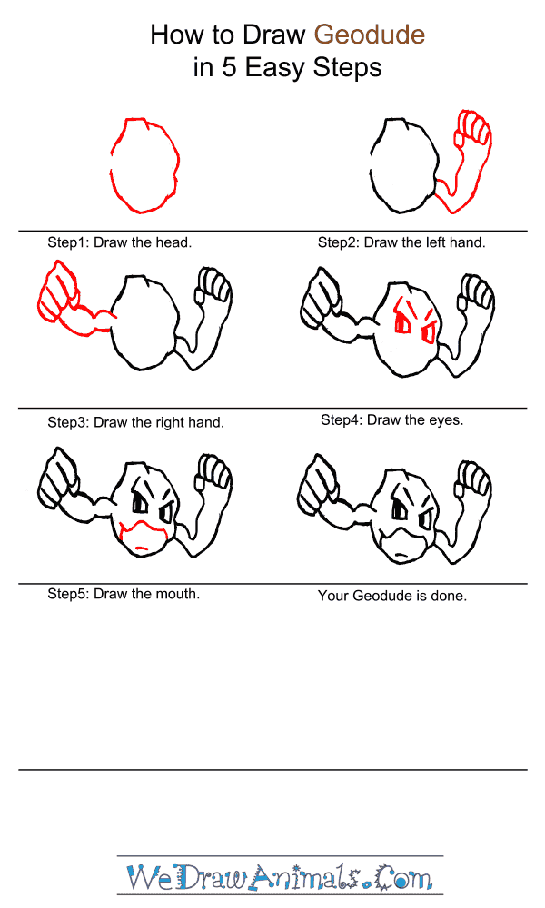 How to Draw Geodude - Step-by-Step Tutorial