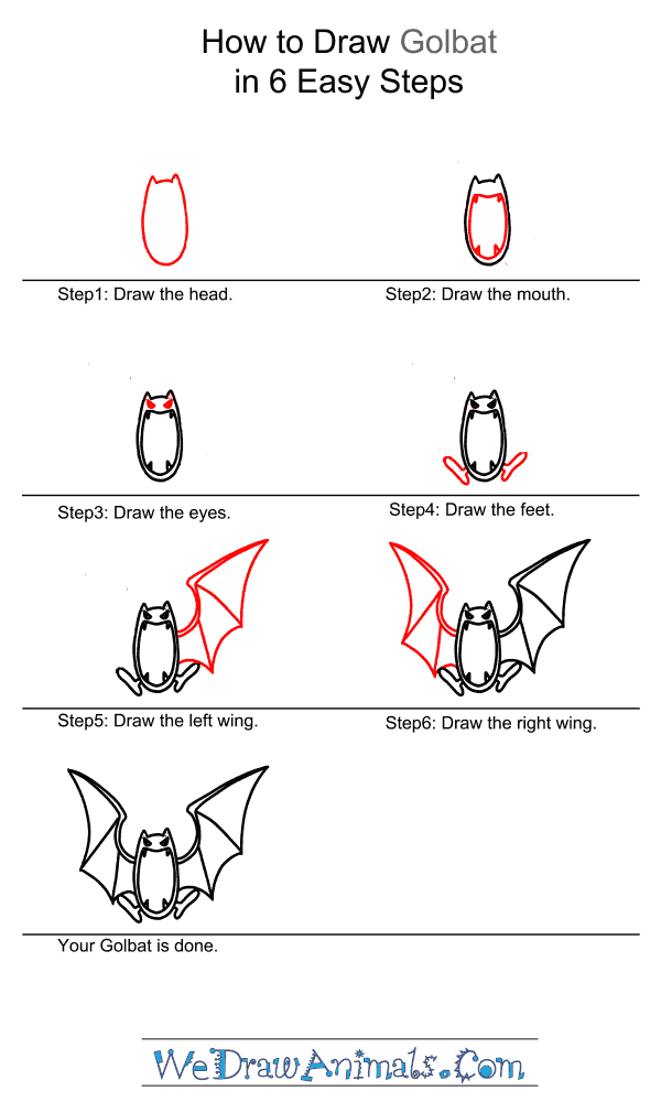 How to Draw Golbat - Step-by-Step Tutorial