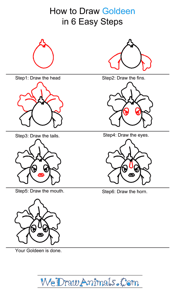 How to Draw Goldeen - Step-by-Step Tutorial
