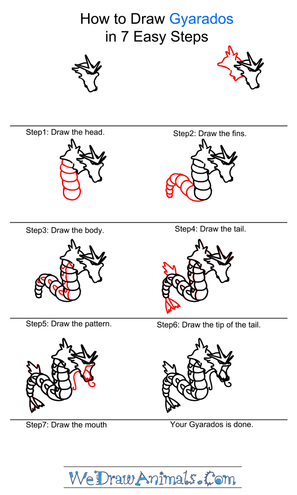 How to Draw Gyarados - Step-by-Step Tutorial