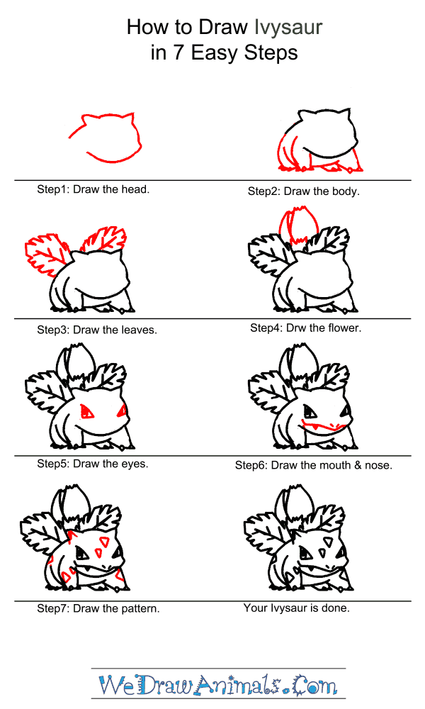 How to Draw Ivysaur - Step-by-Step Tutorial