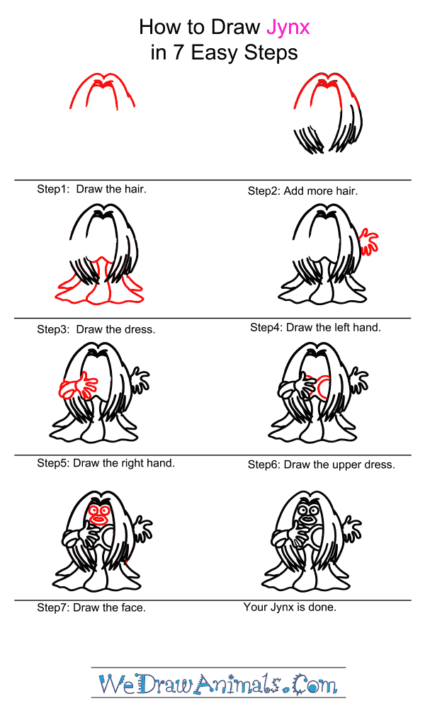 How to Draw Jynx - Step-by-Step Tutorial