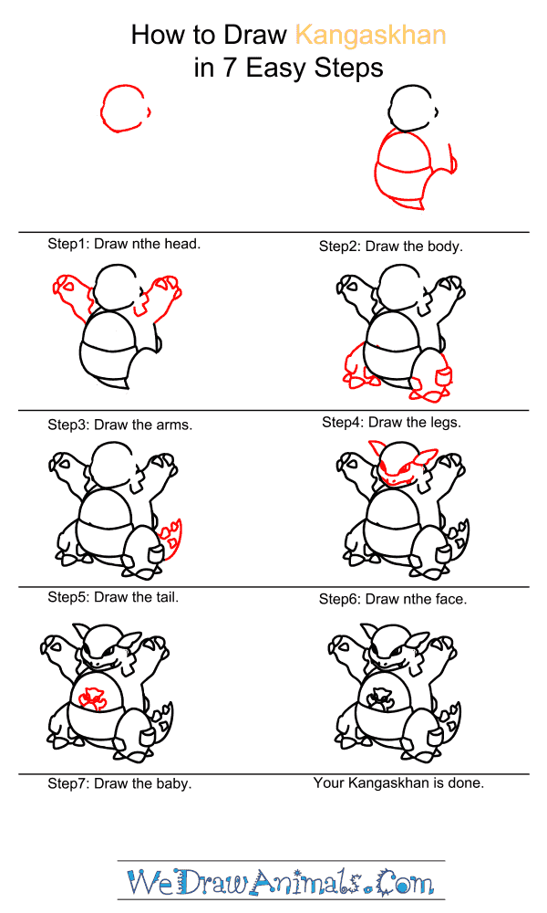 How to Draw Kangaskhan - Step-by-Step Tutorial