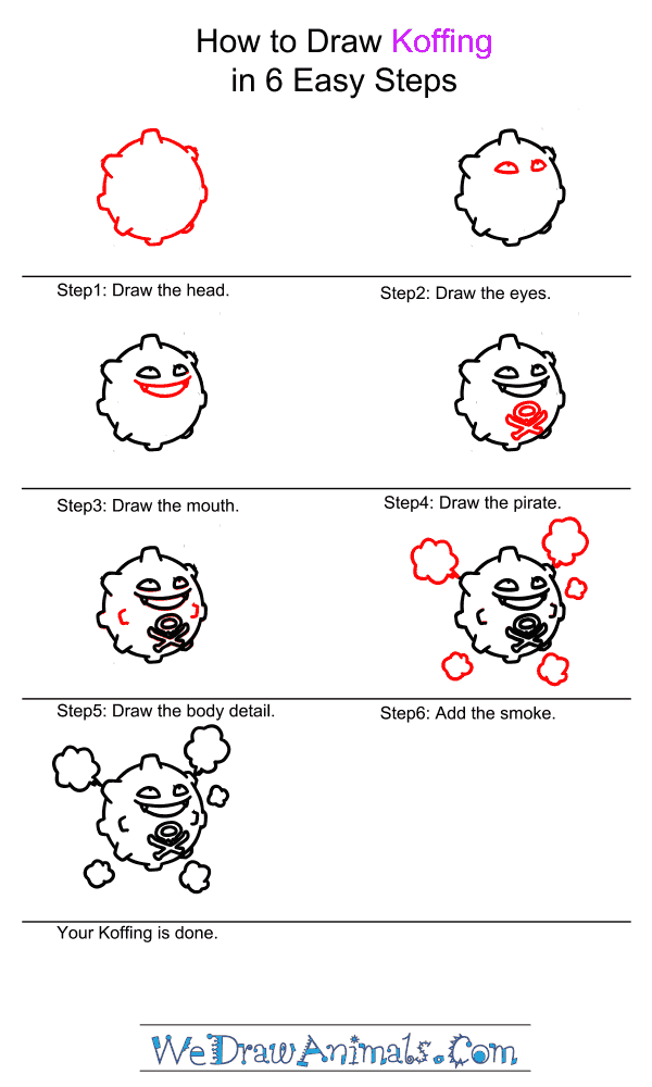 How to Draw Koffing - Step-by-Step Tutorial