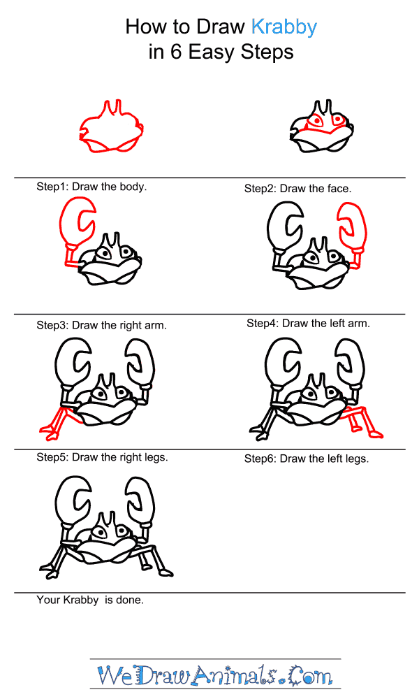 How to Draw Krabby - Step-by-Step Tutorial