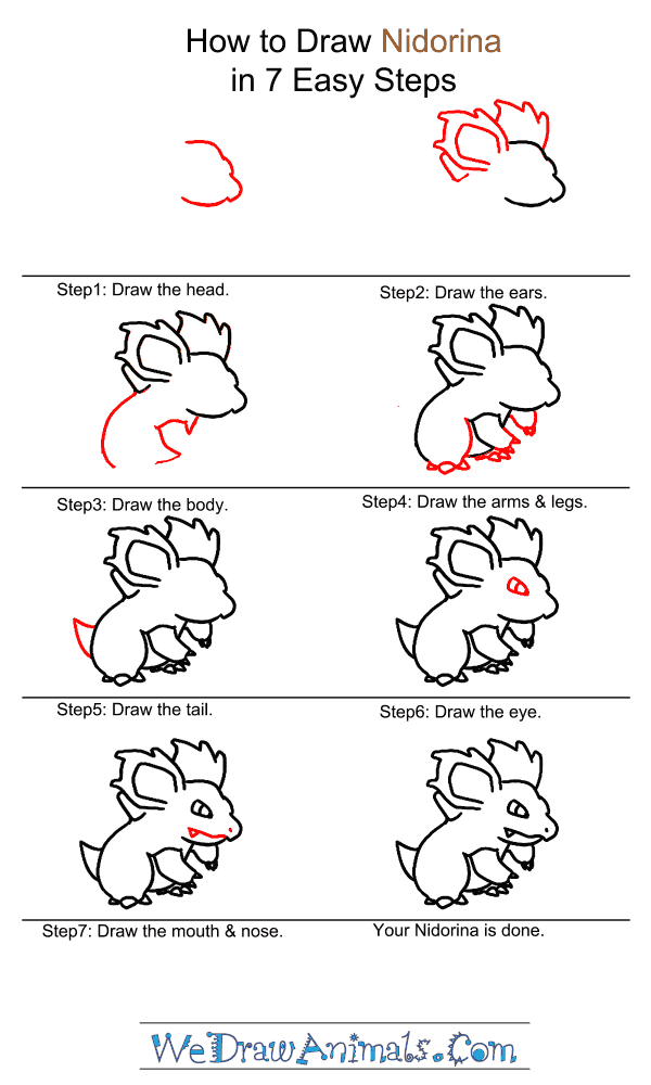 How to Draw Nidorina - Step-by-Step Tutorial