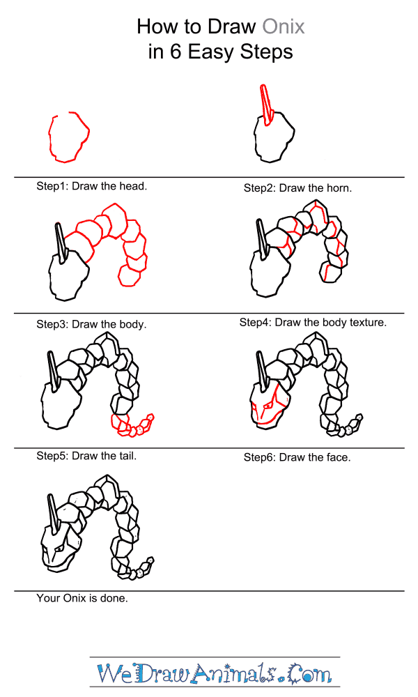 How to Draw Onix - Step-by-Step Tutorial