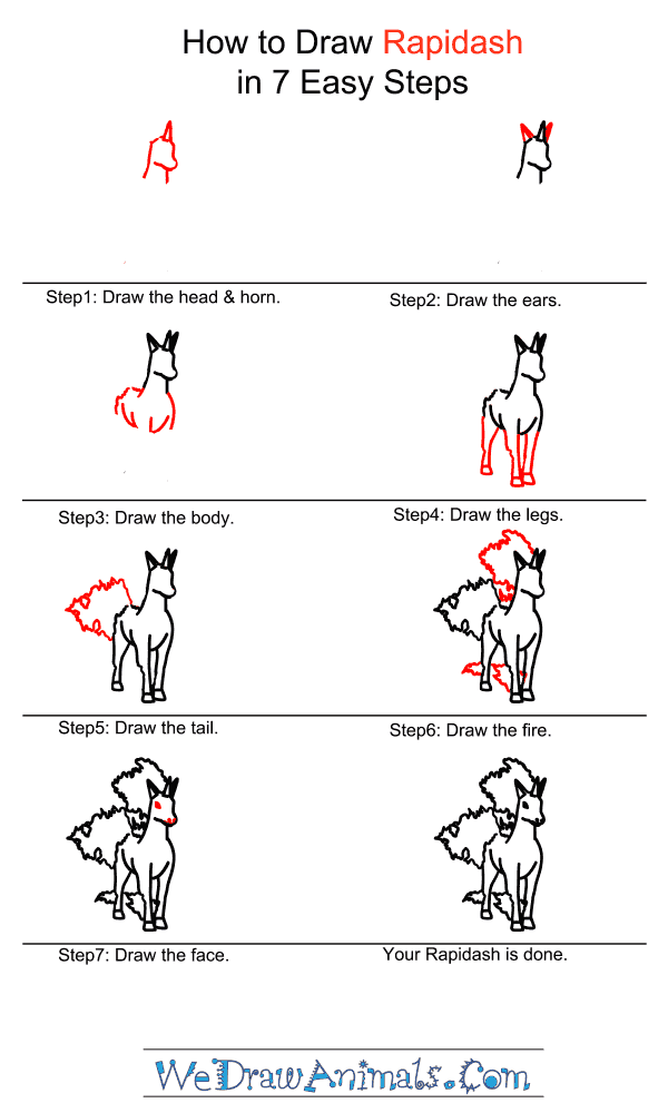 How to Draw Rapidash - Step-by-Step Tutorial