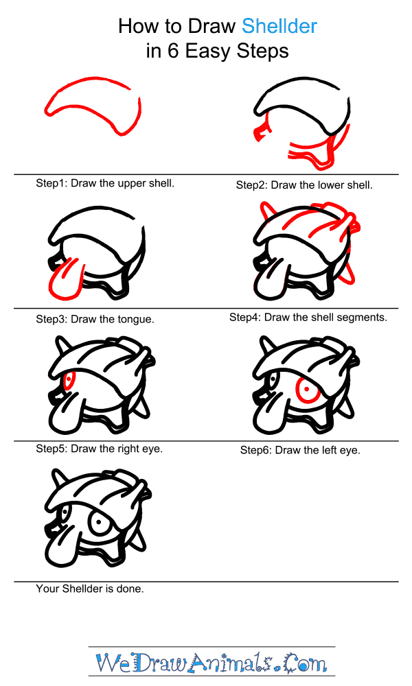 How to Draw Shellder - Step-by-Step Tutorial