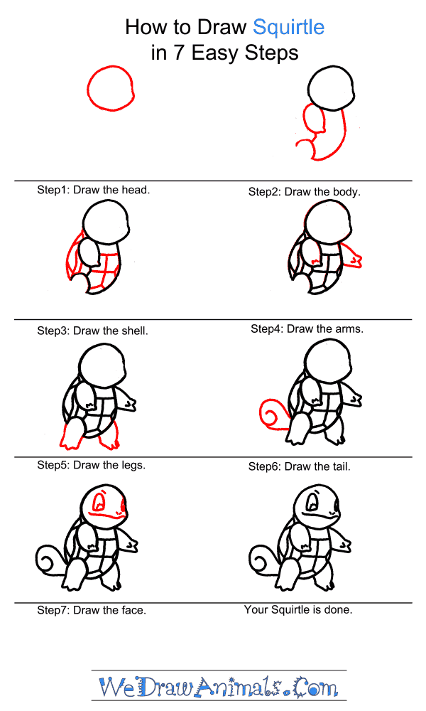 How to Draw Squirtle - Step-by-Step Tutorial