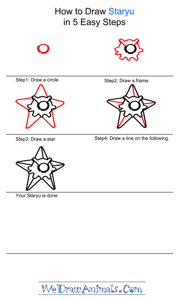 How to Draw Staryu - Step-by-Step Tutorial