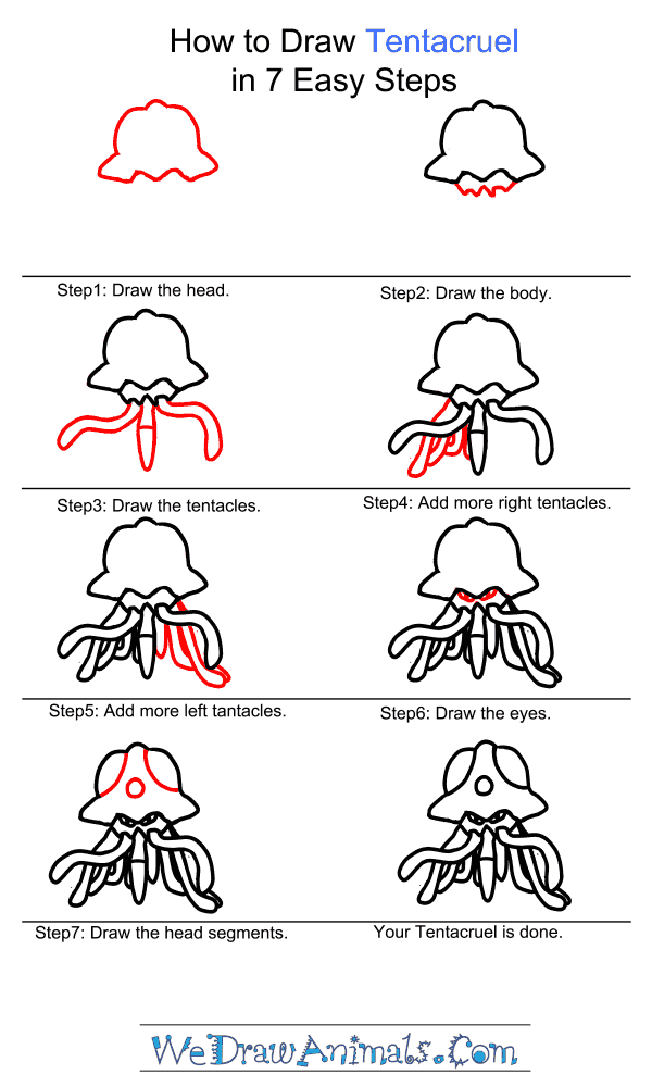 How to Draw Tentacruel - Step-by-Step Tutorial