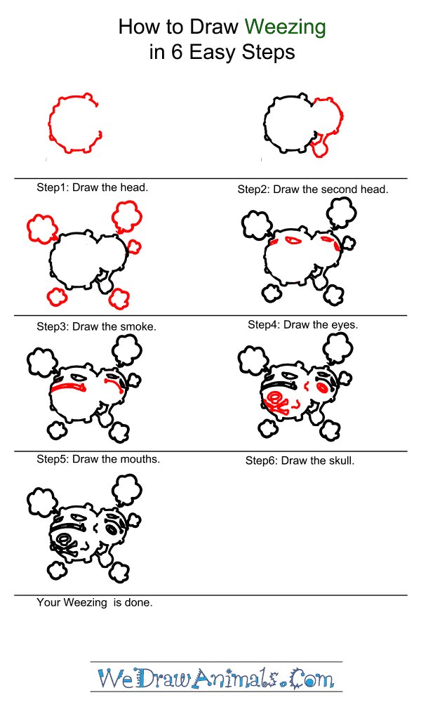 How to Draw Weezing - Step-by-Step Tutorial