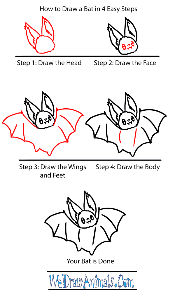 How to Draw a Baby Bat - Step-by-Step Tutorial