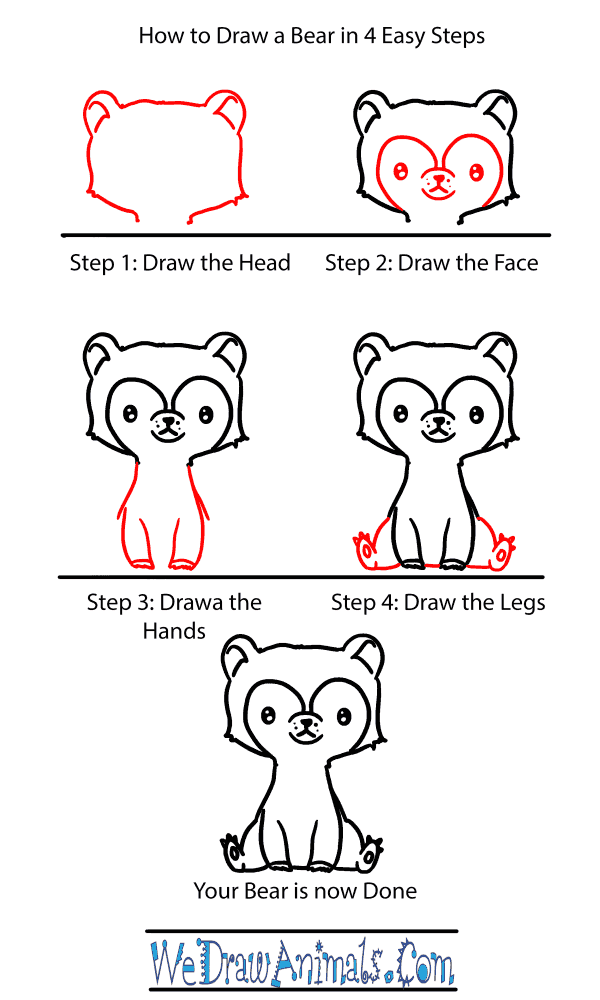 How to Draw a Baby Bear - Step-by-Step Tutorial