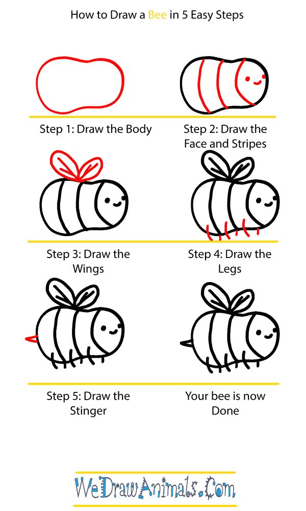 How to Draw a Baby Bee - Step-by-Step Tutorial