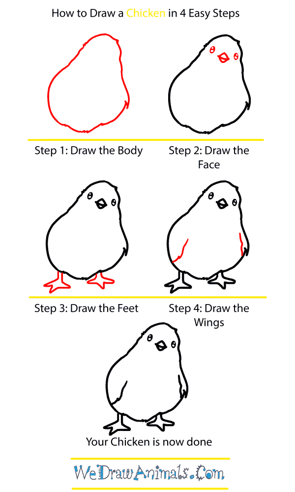 How to Draw a Baby Chicken - Step-by-Step Tutorial