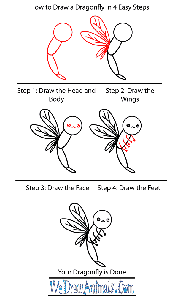 How to Draw a Baby Dragonfly - Step-by-Step Tutorial
