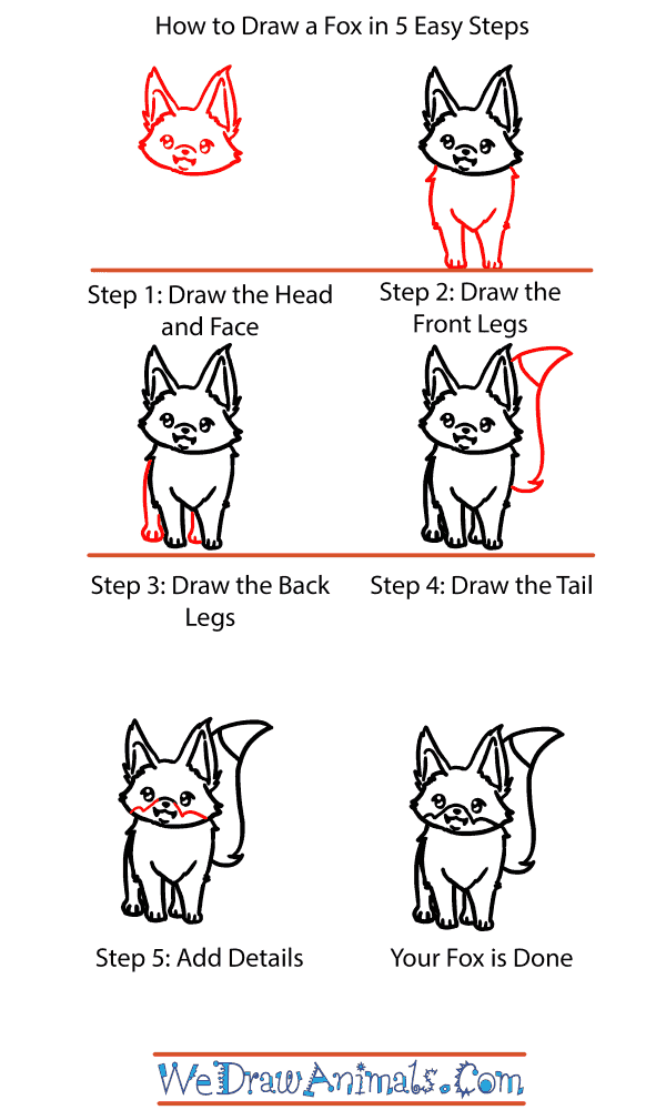 How to Draw a Baby Fox - Step-by-Step Tutorial