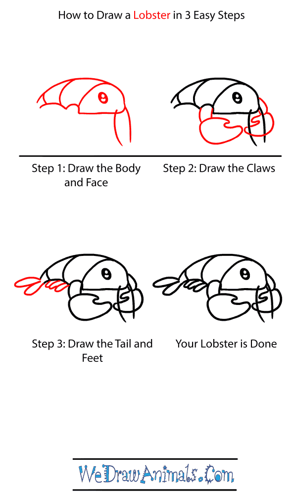 How to Draw a Baby Lobster - Step-by-Step Tutorial