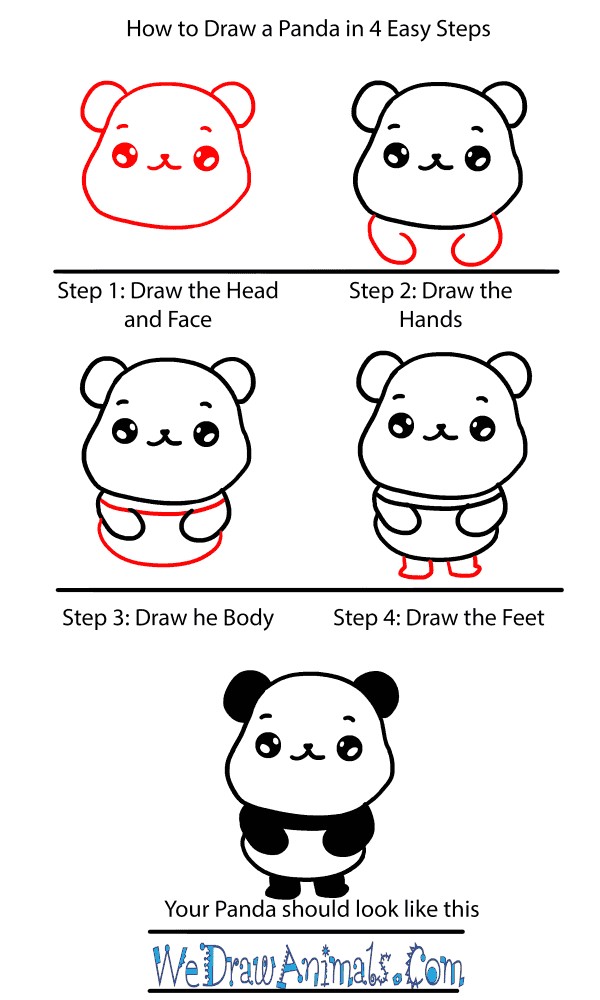 Learn how to draw a cute baby Panda step by step ♥ very simple tutorial  #panda #drawings #kawaii #tutorial #draw…