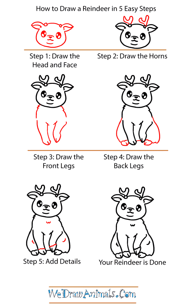 How to Draw a Baby Reindeer - Step-by-Step Tutorial