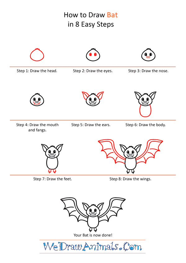 How to Draw a Cartoon Bat - Step-by-Step Tutorial